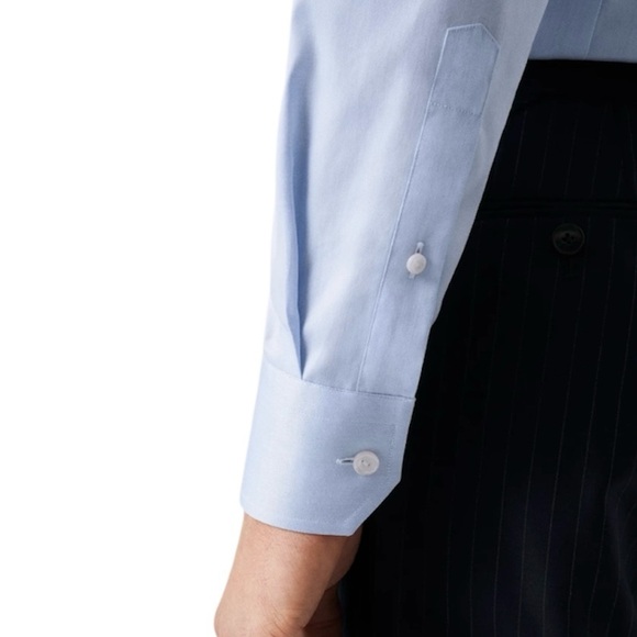 Eton | Light Blue Signature Twill Contemporary Fit Shirt Size 46 Neck 18 - Picture 4 of 6